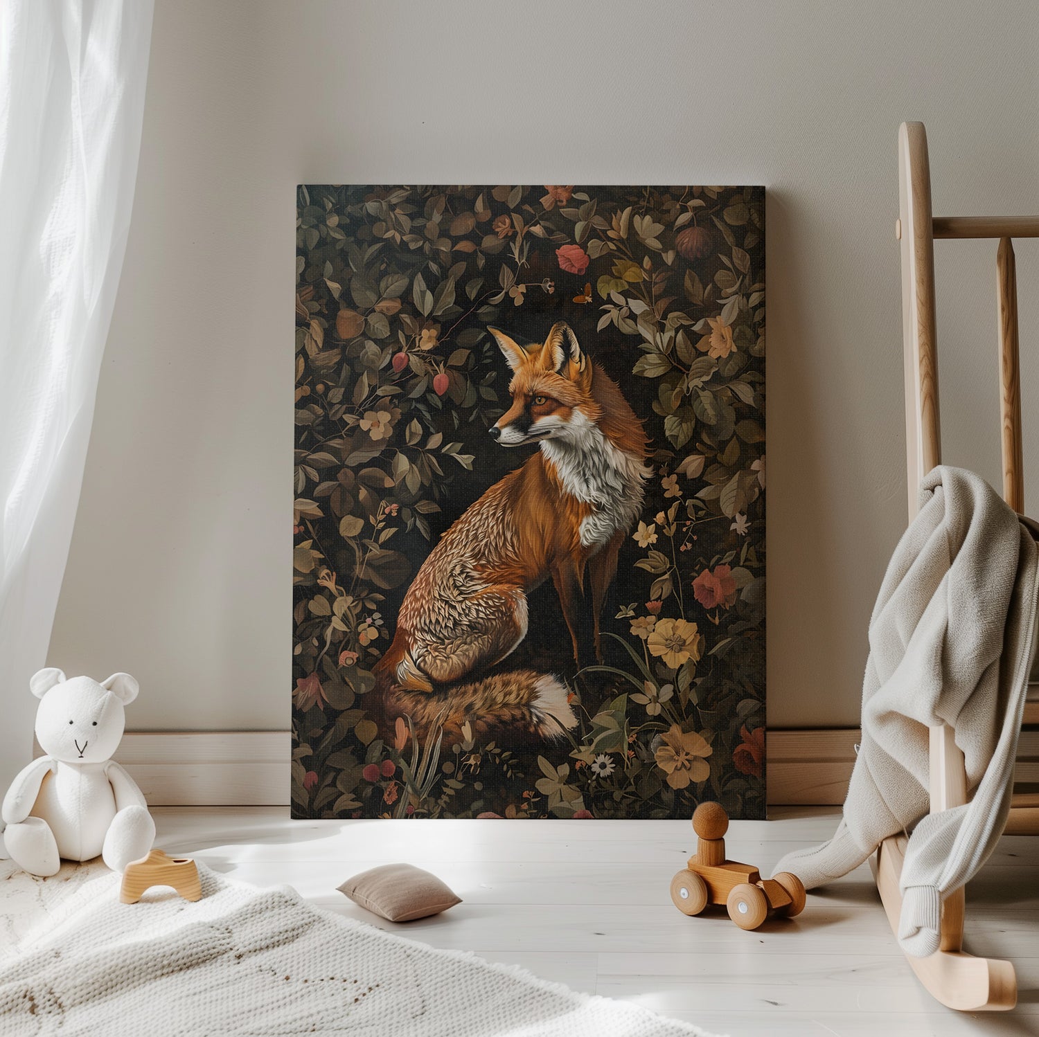 .75&quot; Matte Canvas - Foxy Floral Fauna Fusion