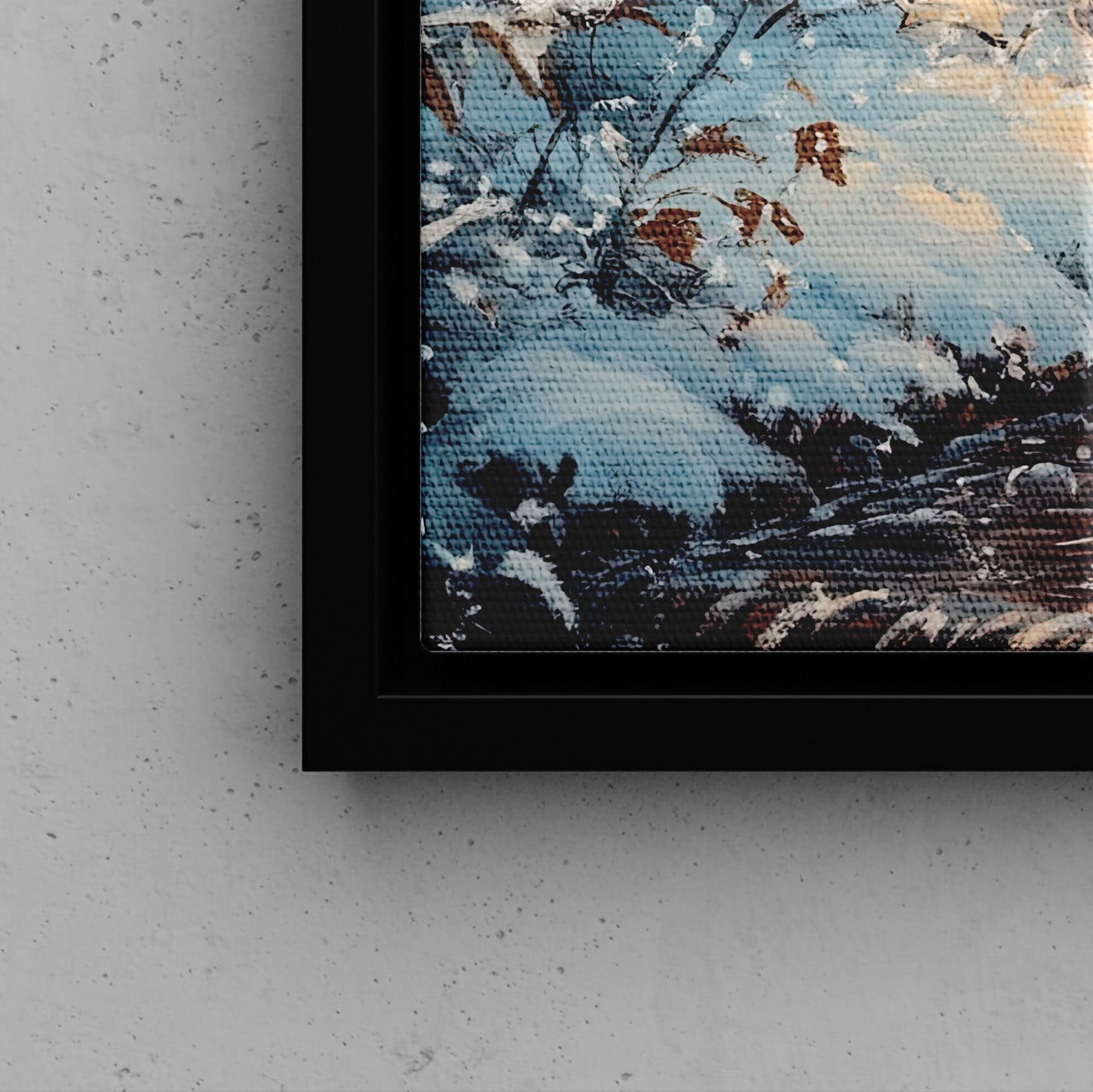 Framed Canvas - Winter Cardinal Deer Owl