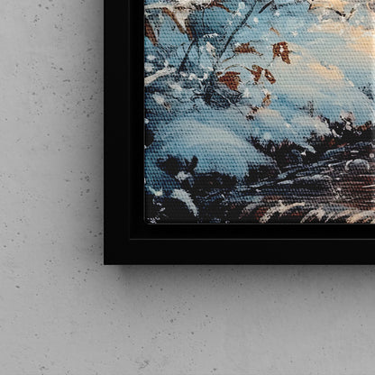 Framed Canvas - Winter Cardinal Deer Owl