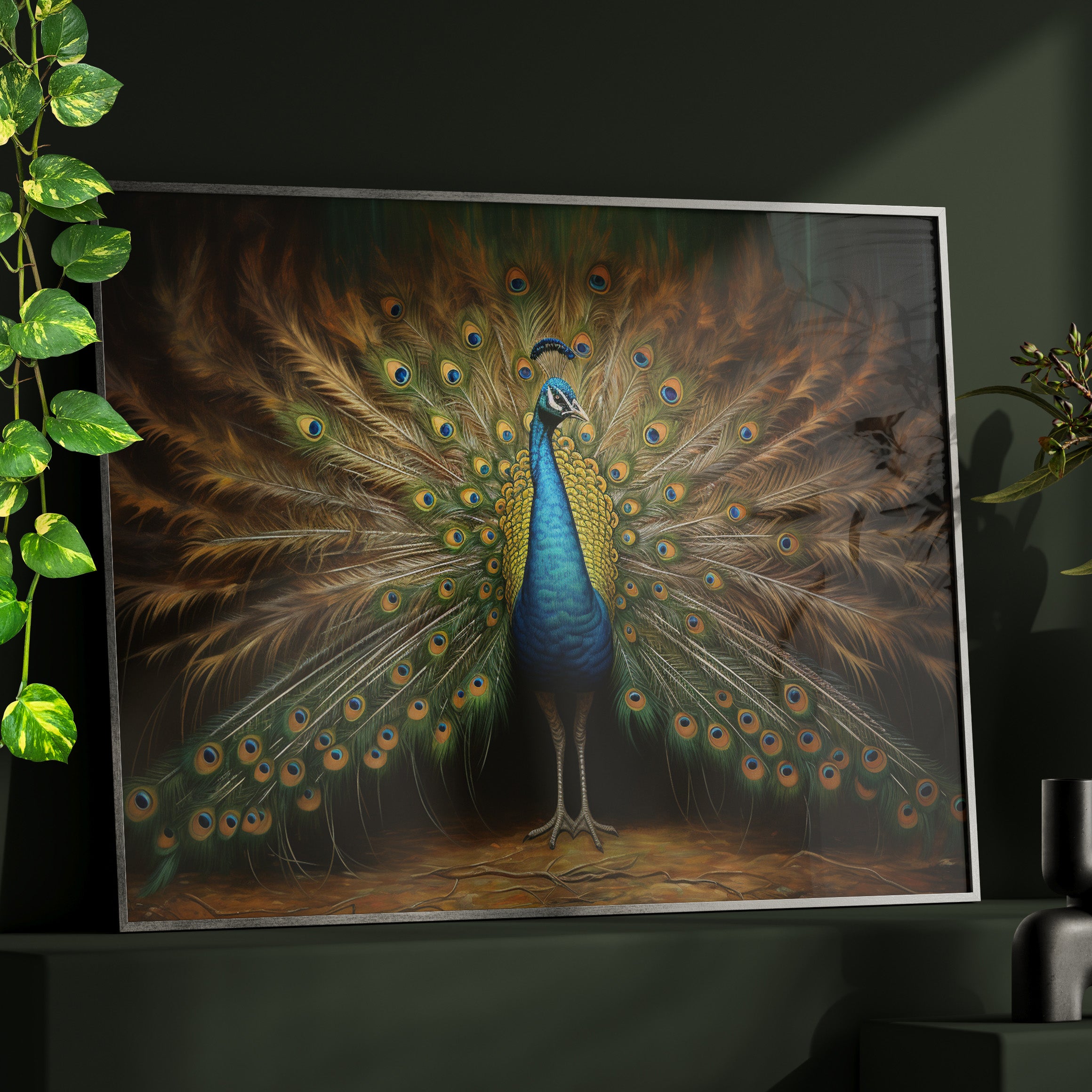 Framed Paper Print -  Regal Plumage Twilight